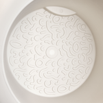 amber roll low 43cm linen white